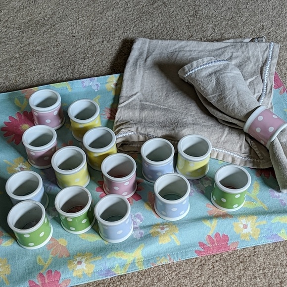 Pastel polka dot napkin rings (set of 16) Savinio - Picture 5 of 7